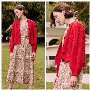 The Great The Mountainside Cardigan in Deep Rose
